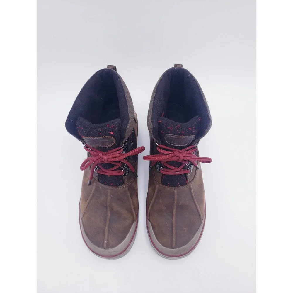 KEEN Elsa II Waterproof Ankle Boots Brown Wool Blend Lace Up Womens Size 8.5